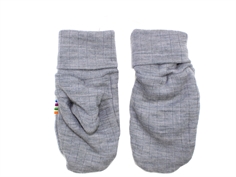 Joha light grey melange mittens wool  